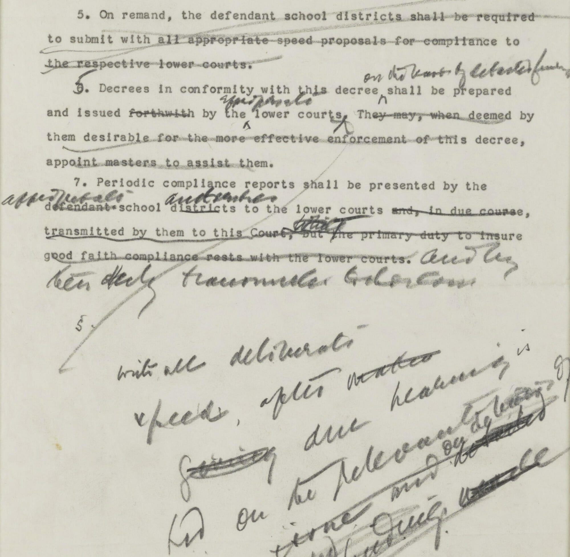 “Felix Frankfurter's draft decree to enforce the Brown v. Board of Education decision,” April 8, 1955. Library of Congress Manuscript Division, https://www.loc.gov/resource/mcc.073/?sp=2&r=-0.263,0.053,1.735,1.391,0. 