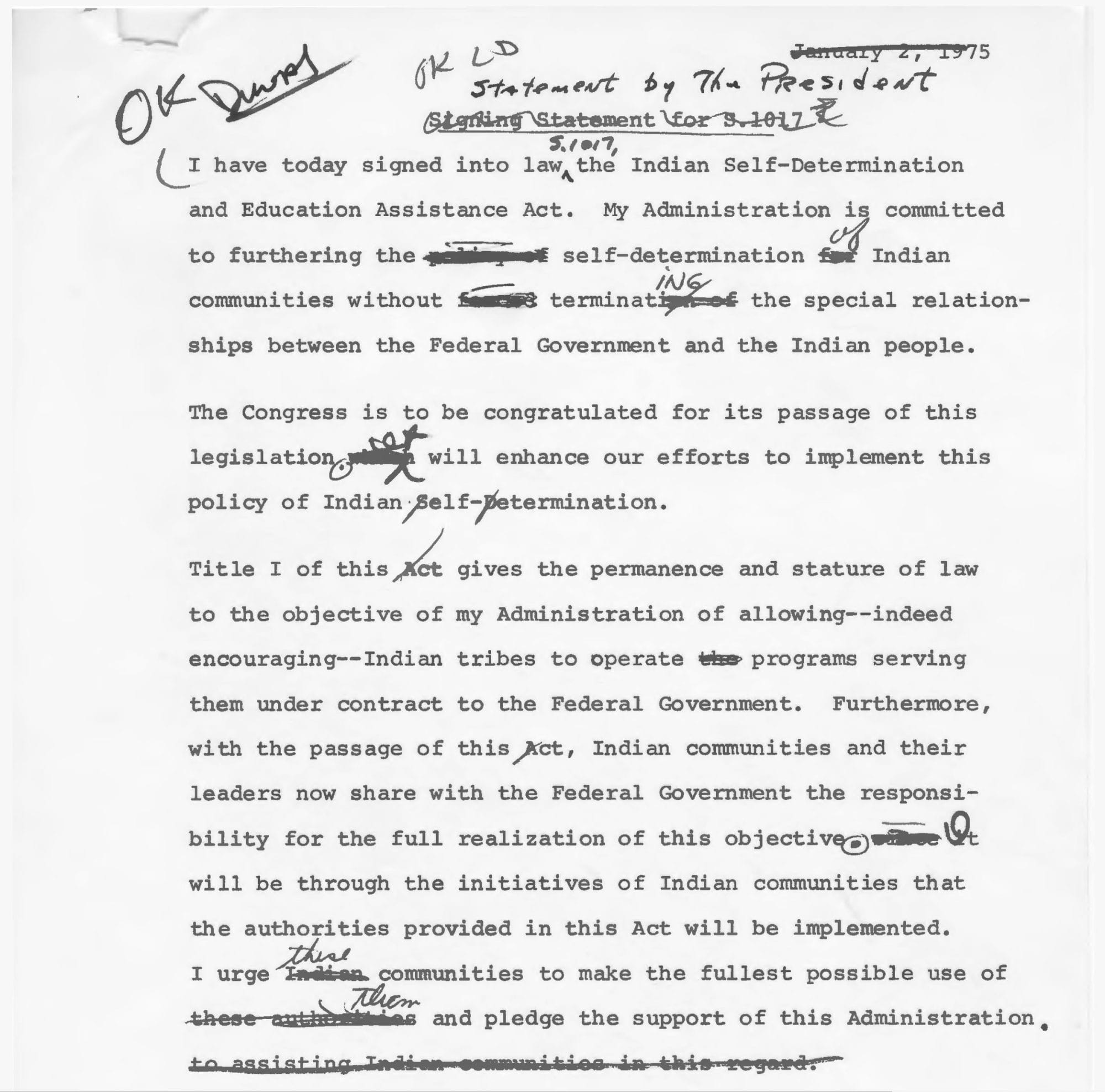 "Page 33." 1975/01/04 S1017 Indian Self-Determination and Educational Assistance Act. White House Records Office: Legislation Case Files, Box 21, Folder. Gerald R. Ford Presidential Library.