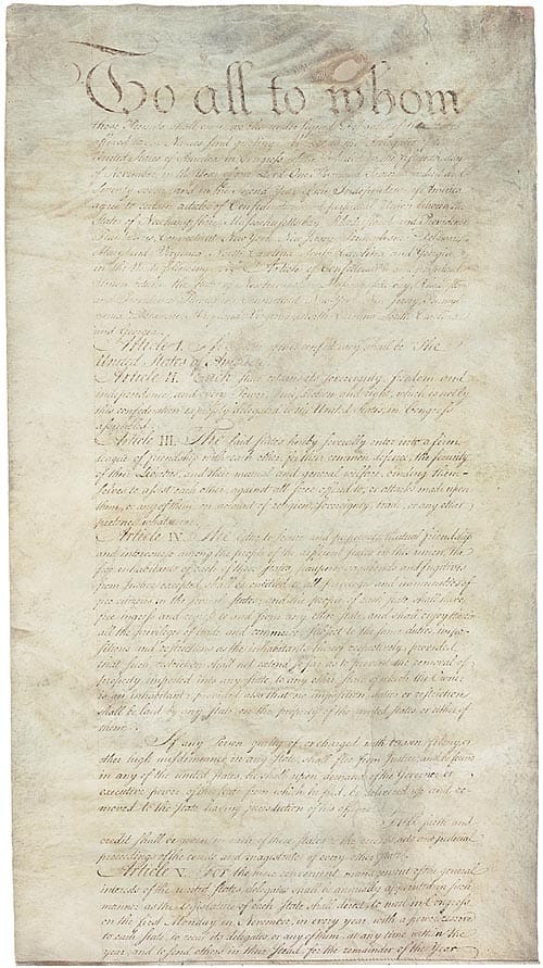doc-003-big.jpg “Articles of Confederation,” March 1, 1781. From National Archives, Records of the Continental and Confederation Congresses and the Constitutional Convention, Record Group 360. https://www.archives.gov/milestone-documents/articles-of-confederation